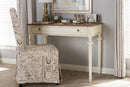 Gosford Weathered Oak and Whitewash Writing Desk Baxton