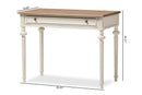 Gosford Weathered Oak and Whitewash Writing Desk Baxton