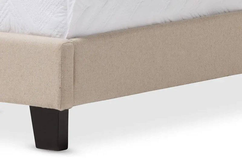 Paris Beige Linen Upholstered Tufting Box Spring Bed  (Twin) iHome Studio