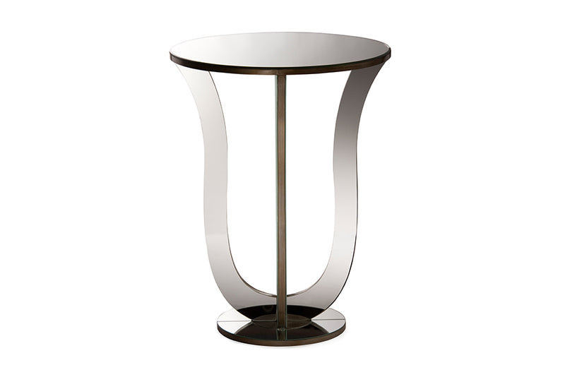 Parson Modern and Contemporary Hollywood Regency Glamour Style Mirrored Accent Side Table