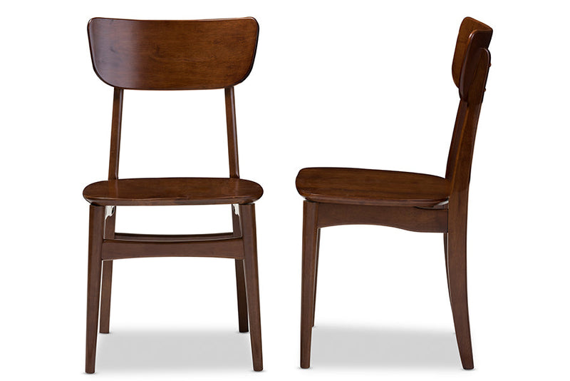 Florencia Dark Walnut Bent Wood Dining Side Chair (Set of 2) Baxton