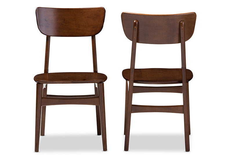 Florencia Dark Walnut Bent Wood Dining Side Chair (Set of 2) Baxton