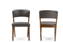 Chandelle Dark Walnut Wood Gray Faux Leather Dining Chairs (Set of 2) Baxton