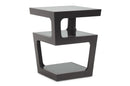 Sami Black Modern End Table w/3-Tiered Tinted Glass Shelves Baxton