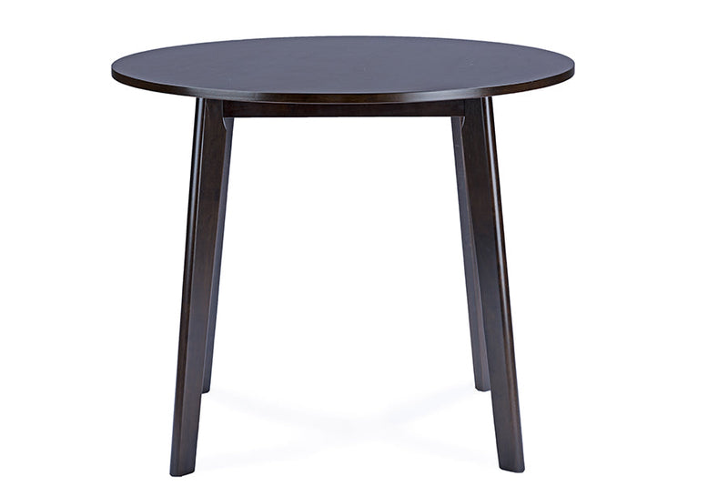 Akemi Dark Brown Wood Round Dining Table Baxton