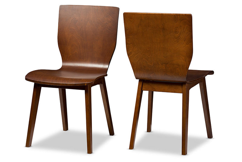Michaela Dark Walnut Bent Wood Dining Chair (Set of 2) Baxton