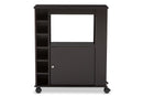 Otis Dark Brown Wood Modern Dry Bar and Wine Cabinet Baxton