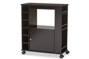 Otis Dark Brown Wood Modern Dry Bar and Wine Cabinet Baxton