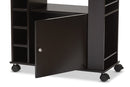 Otis Dark Brown Wood Modern Dry Bar and Wine Cabinet Baxton