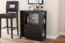 Otis Dark Brown Wood Modern Dry Bar and Wine Cabinet Baxton