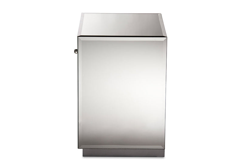 Roderick Hollywood Glamour Style 1-drawer and 1-shelf End Table Baxton