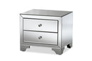Giovanni Mirrored 2-Drawer End Table Baxton