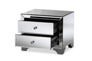 Giovanni Mirrored 2-Drawer End Table Baxton