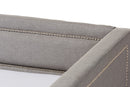 Tiana Gray Fabric Nail Heads Trimmed Sofa Twin Daybed w/Roll-Out Trundle Baxton