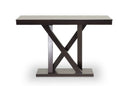 Shadell Dark Brown Modern Sofa Table w/X Style Pedestal Baxton
