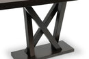 Shadell Dark Brown Modern Sofa Table w/X Style Pedestal Baxton