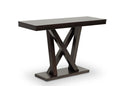 Shadell Dark Brown Modern Sofa Table w/X Style Pedestal Baxton