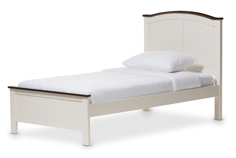 Brisbane Classic Butter Milk and Walnut Finishing Twin Size Platform Bed