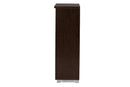 Margaret 2-Door Dark Brown Wooden Entryway Shoes Storage Cabinet Baxton