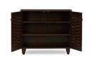 Curlew 2-Door Dark Brown Wooden Entryway Shoes Storage Cabinet Baxton