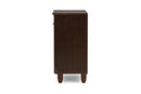 Curlew 2-Door Dark Brown Wooden Entryway Shoes Storage Cabinet Baxton