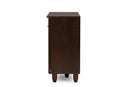 Curlew 3-Door Dark Brown Wooden Entryway Shoes Storage Cabinet Baxton
