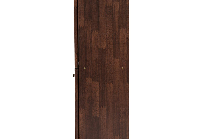 Emmett Modern and Contemporary 4-Door Oak Brown Wooden Entryway Shoes Storage Tall Cabinet