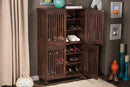 Emmett 4-Door Oak Brown Wooden Entryway Shoes Storage Tall Cabinet Baxton