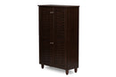 Curlew 4-Door Dark Brown Wooden Entryway Shoes Storage Cabinet Baxton