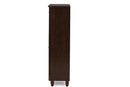 Curlew 4-Door Dark Brown Wooden Entryway Shoes Storage Cabinet Baxton