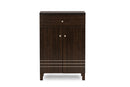 Celsie Dark Brown Shoe Cabinet w/2 Doors and Drawer Baxton