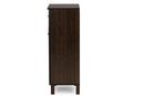 Celsie Dark Brown Shoe Cabinet w/2 Doors and Drawer Baxton