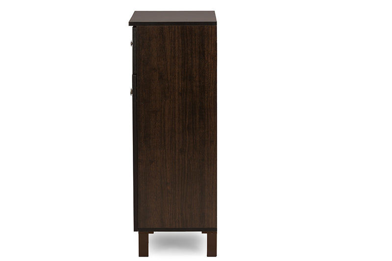 Celsie Dark Brown Shoe Cabinet w/2 Doors and Drawer