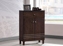 Celsie Dark Brown Shoe Cabinet w/2 Doors and Drawer Baxton