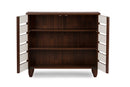 Leola Oak and White 2-tone Shoe Cabinet w/2 Doors, Vinly Legs Baxton