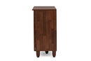 Leola Oak and White 2-tone Shoe Cabinet w/3 Doors, Vinly Legs Baxton