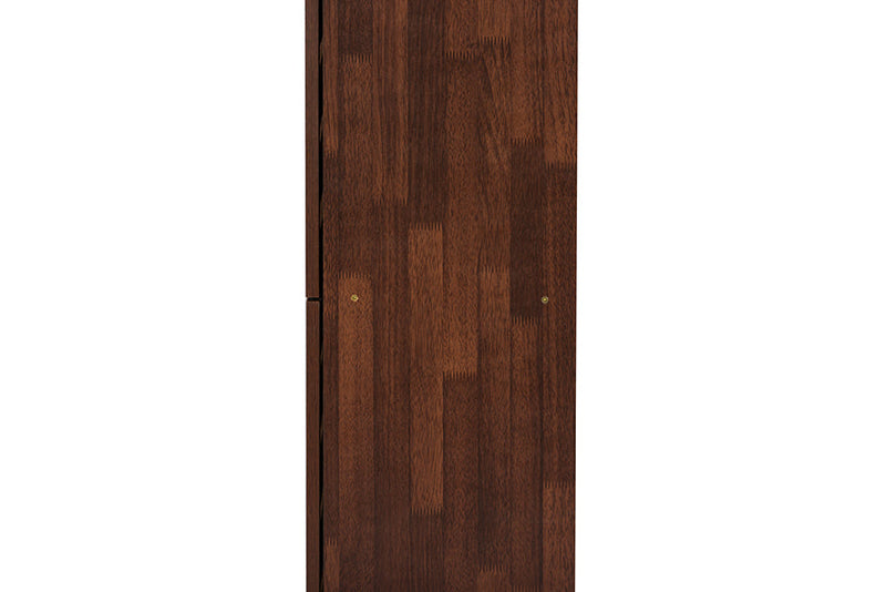 Leola Oak and White 2-tone Shoe Cabinet w/4 Door, Vinly Legs Baxton