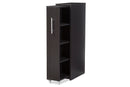 Claudia Dark Brown Wood Bookcase w/One Pulled-out Door Shelving Cabinet Baxton