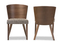 Nadim Brown and "Gravel" Wood Modern Dining Chair (Set of 2) Baxton