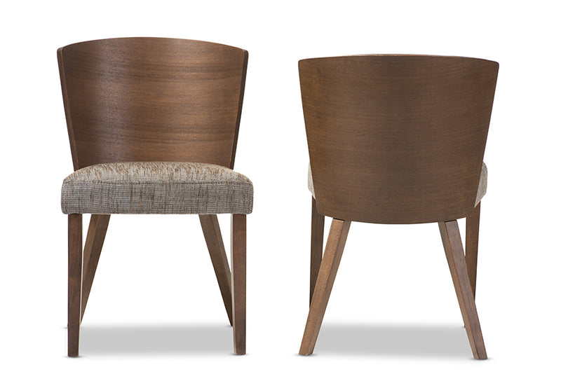 Nadim Brown and "Gravel" Wood Modern Dining Chair (Set of 2)