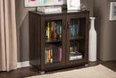 Adelina Dark Brown Sideboard Storage Cabinet w/Glass Doors Baxton