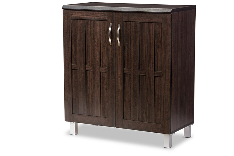 Kelly Modern and Contemporary Dark Brown Sideboard Storage Cabinet