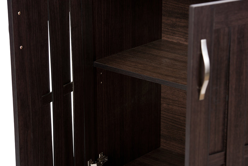 Kelly Modern and Contemporary Dark Brown Sideboard Storage Cabinet