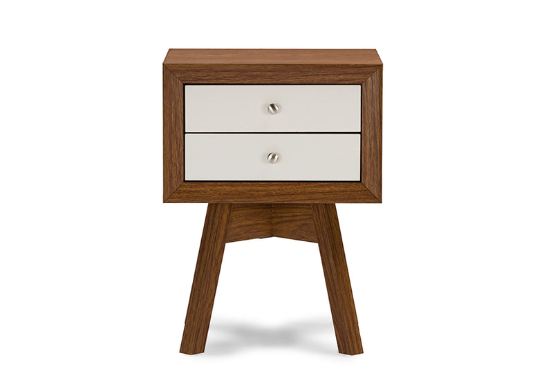 Iseline Two-tone Walnut and White Nightstand