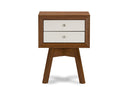 Iseline Two-tone Walnut and White Nightstand Baxton