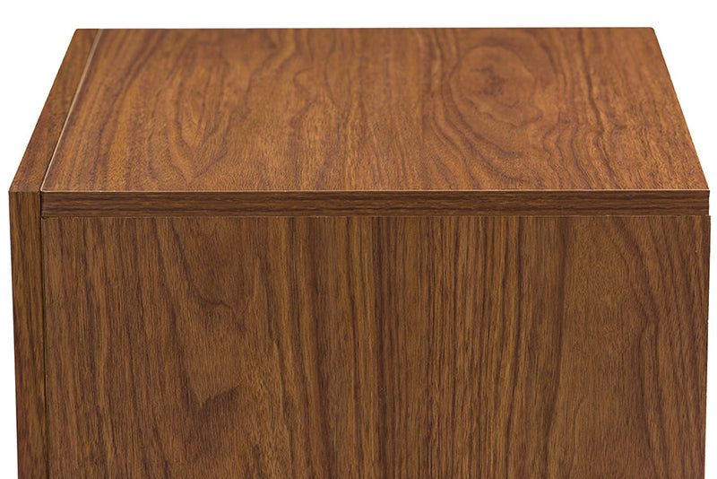 Iseline Two-tone Walnut and White Nightstand Baxton