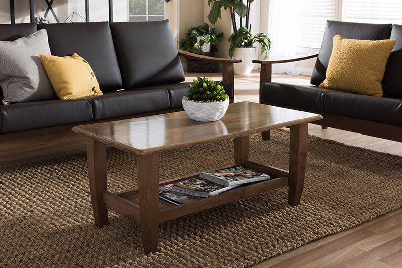 Elijah Mid-Century Modern Walnut Veneer Finished Coffee Table