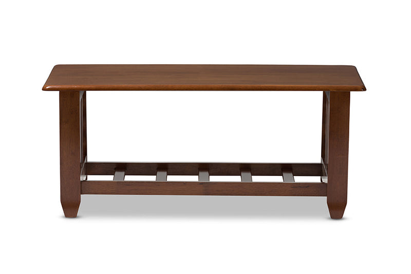 Risha Style Cherry Finished Brown Wood Living Room Occasional Coffee Table Baxton