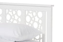 Laurel Geometric Pattern White Solid Wood Queen Size Platform Bed Baxton
