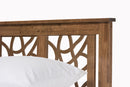 Vinicio Tree Branch Inspired Walnut Wood King Size Platform Bed Baxton